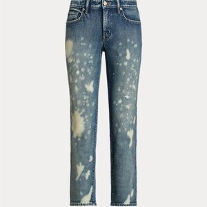 RARE/Sold out Lauren Ralph Lauren Bleach Splatter Straight Leg Jeans size 14